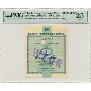Pewex, 1 dolar 1960 - WZÓR - Dd - PMG 25
