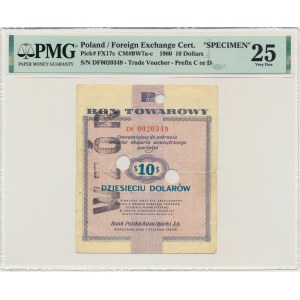 Pewex, 10 dolarów 1960 - WZÓR - Df - PMG 25