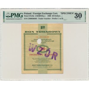 Pewex, 20 dolarów 1960 - WZÓR - Ch - PMG 30