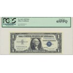 USA, Stříbrný certifikát, $1 1957 B - Granahan &amp; Dillon - PCGS 65 PPQ - nízká emise