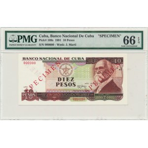 Cuba, 10 Pesos 1991 - SPECIMEN - PMG 66 EPQ