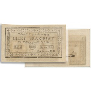 4 zloty 1794 (2)(E) - print punch on reverse side