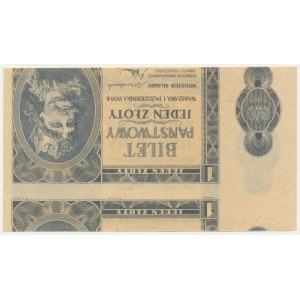 1 złoty 1938 - bez serii i numeratora - DESTRUKT