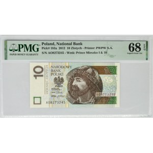 10 złotych 2012 - AO - PMG 68 EPQ