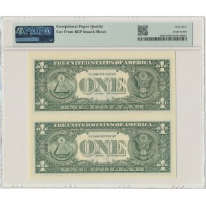 USA, Green Seal, Chicago, 1 dolar 2003 - Cabral &amp; Snow - PMG 65 EPQ - nerozřezaný pár