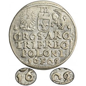Sigismund III Vasa, 3 Groschen Krakau 1606 - RARE