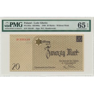 20 Mark 1940 - no. 1 without watermark - PMG 65 EPQ