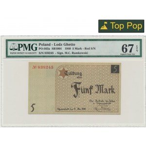 5 bodů 1940 - PMG 67 EPQ - standardní papír