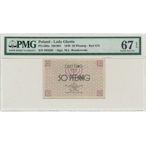 50 Pfennig 1940 - red serial number - PMG 67 EPQ