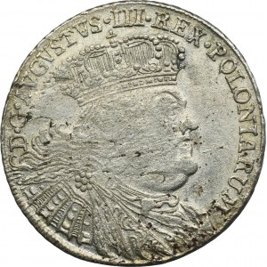 Augustus III of Poland, 18 Groschen Leipzig 1753 EC - dot after date