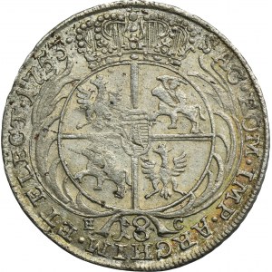 Augustus III of Poland, 18 Groschen Leipzig 1753 EC - dot after date