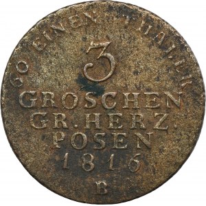 Grand Duchy of Posen, 3 groschen Breslau 1816