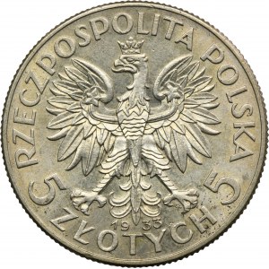 Głowa Kobiety, 5 złotych Warszawa 1933