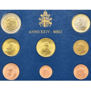 Set, Vatican, Vintage set of euro coins 2002 (8 pcs.)