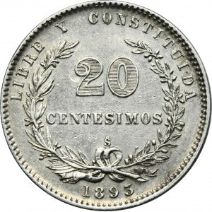 Uruguaj, 20 Centésimos Santiago 1893 S