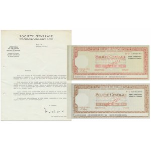 France, Société Générale, Traveler's Check Template