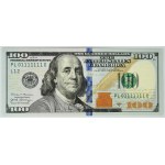 USA, Green Seal, 100 Dollars 2017 - PL 01111111 - Mnuchin & Carranza - attractive serial number