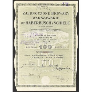 Zjednoczone Browary Warszawskie p.f. Haberbusch i Schiele, 100 zł, Emisja 1