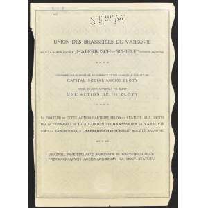 Spojené varšavské pivovary p.f. Haberbusch a Schiele, PLN 100, číslo 1