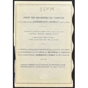 Zjednoczone Browary Warszawskie p.f. Haberbusch i Schiele, 500 zł, Emisja 1