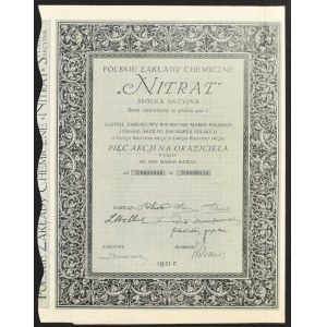 Polskie Zakłady Chemiczne Nitrat S.A., 5 x 500 mkp 1921, vydání II