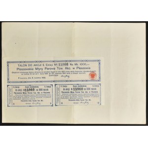 Pleszewskie Młyny Steamowe S.A., 1 000 mkp, emisia II, 8.4.1922