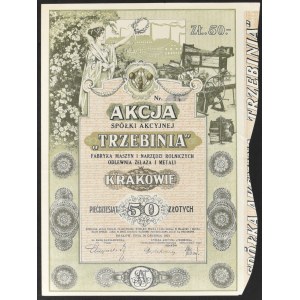 Trzebinia S.A. Fabryka Maszyn i Narzędzi Rolniczych Odlewnia Żelaza i Metali, 50 zł 1924