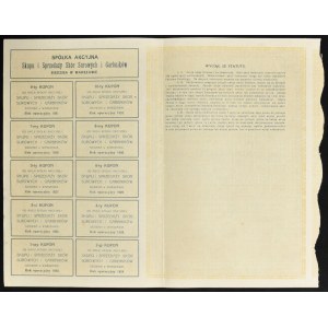 Spółka Akcyjna Skupu i Sprzedaży Skór Surowych i Garbników, 500 mkp 1923, Emisja VIII