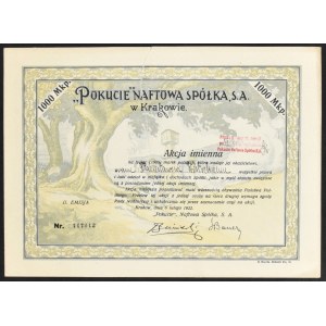 Pokucie Oil Company S.A., 1.000 mkp, 2. Ausgabe, registriert.
