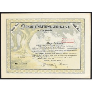 Pokucie Oil Company S.A., 1,000 mkp, 2nd issue, registered.