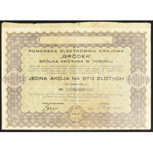 Pomorska Elektrownia Krajowa Gródek S.A., 100 zł 1931