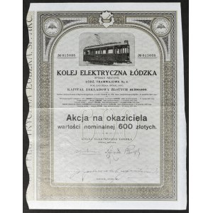 Kolej Elektryczna Łódzka S.A., 600 zlotých 1929, vydání IV.