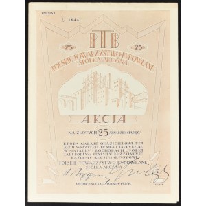 Polskie Towarzystwo Budowlane S.A., 25 zł 1927, Emisja I