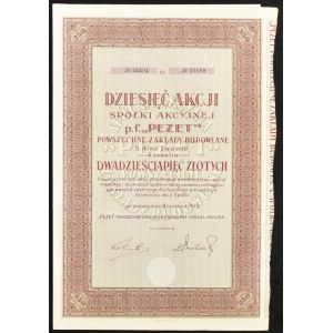 Pezet Powszechne Zakłady Budowlane, 10 x 25 zł 1925