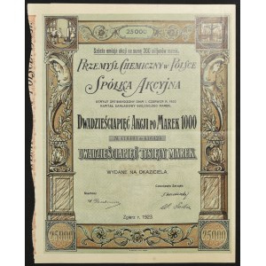 Chemical Industry in Poland S.A., 25 x 1,000 marks 1923, Issue VI