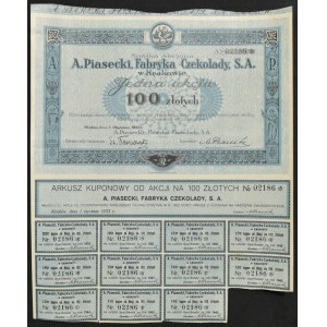 Fabryka Czekolady A. Piasecki S.A., 100 zł 1933