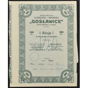 Cukrownia i Rafineria Gosławice S.A., 100 zł 1925
