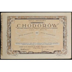 Chodorów Akcyjne Towarzystwo dla Przemysłu Cukrowniczego, 5 x 100 zł 1928