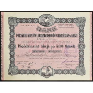 Bank Polskich Kupców i Przemysłowców Chrześcijan w Łodzi, 50 x 500 mkp 1922, Emisja V