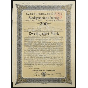 Danzig, Magistrat der Stadt Danzig, Anleihe 1904, 2. Ausgabe, Anleihe 200 Mark