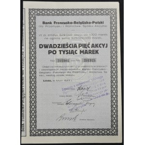 Bank Francusko-Belgijsko-Polski dla Przemysłu i Rolnictwa S.A., 25 x 1.000 mk 1923, Emisja VI