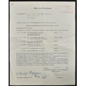 Deed of assignment of securities - Rotterdam 1963