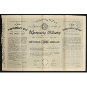 Ungarn, Ungarische Hypotheken Bank, 3% Prämienanleihe 1894, 200 Kronen