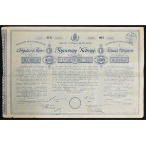 Maďarsko, Ungarische Hypotheken Bank, 4% prémiový dluhopis 1884, 100 guldenů