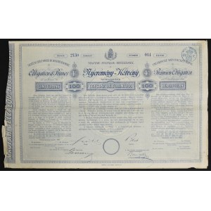 Hungary, Ungarische Hypotheken Bank, 4% premium bond 1884, 100 guilders