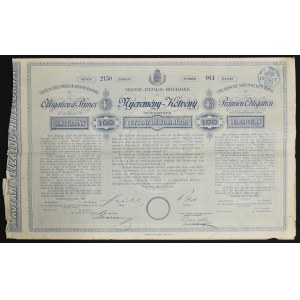 Węgry, Ungarische Hypotheken Bank, 4% obligacja premiowa 1884, 100 guldenów