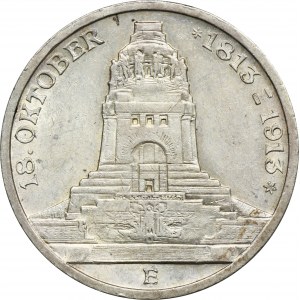 Germany, Saxony, Friedrich August III, 3 Mark Muldenhütten 1913 E