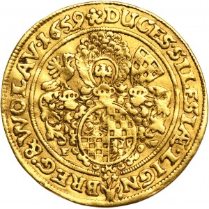 Silesia, Duchy of Liegnitz-Brieg-Wohlau, Georg III, Ludwig IV, Christian, Ducat Brieg 1659 - VERY RARE