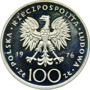 PRÓBA SREBRO, 100 złotych 1976 Kazimierz Pułaski - RZADKOŚĆ