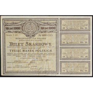 4% Tax Ticket, Series I AK - 1,000 mkp 1920 - RARE